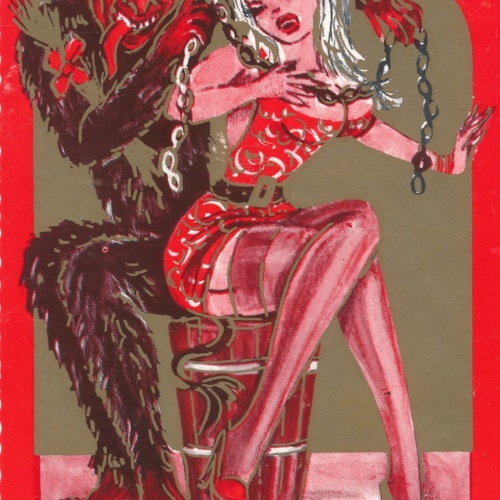 AK Gruss vom Krampus mit Krampusine Ansichtskarte (17145)