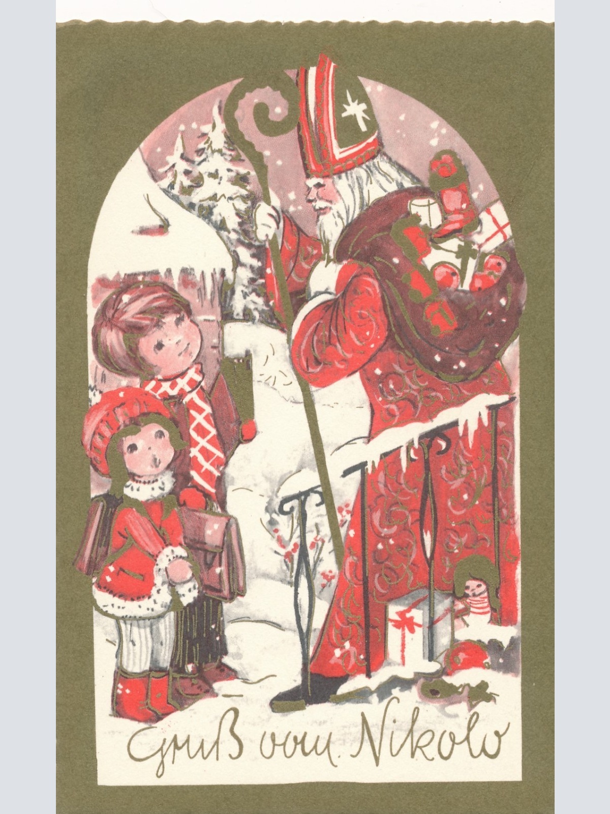 AK Gruß vom Nikolo - Nikolaus Ansichtskarte (17171)