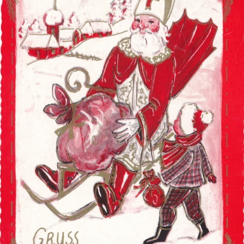 AK Gruß vom Nikolo - Nikolaus Ansichtskarte (17176)