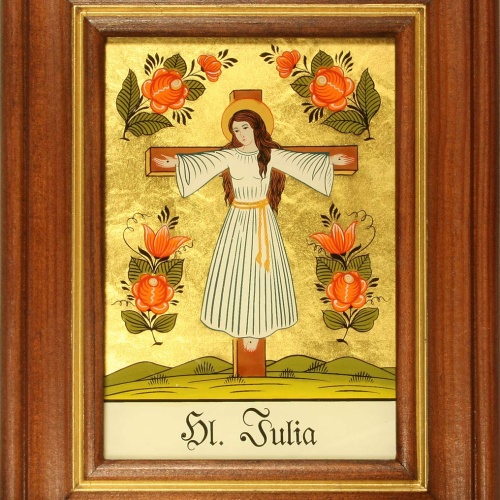 Hinterglaswerkstätten - Hinterglasbild/Patronatsbild Hl. Julia v. Karth mit