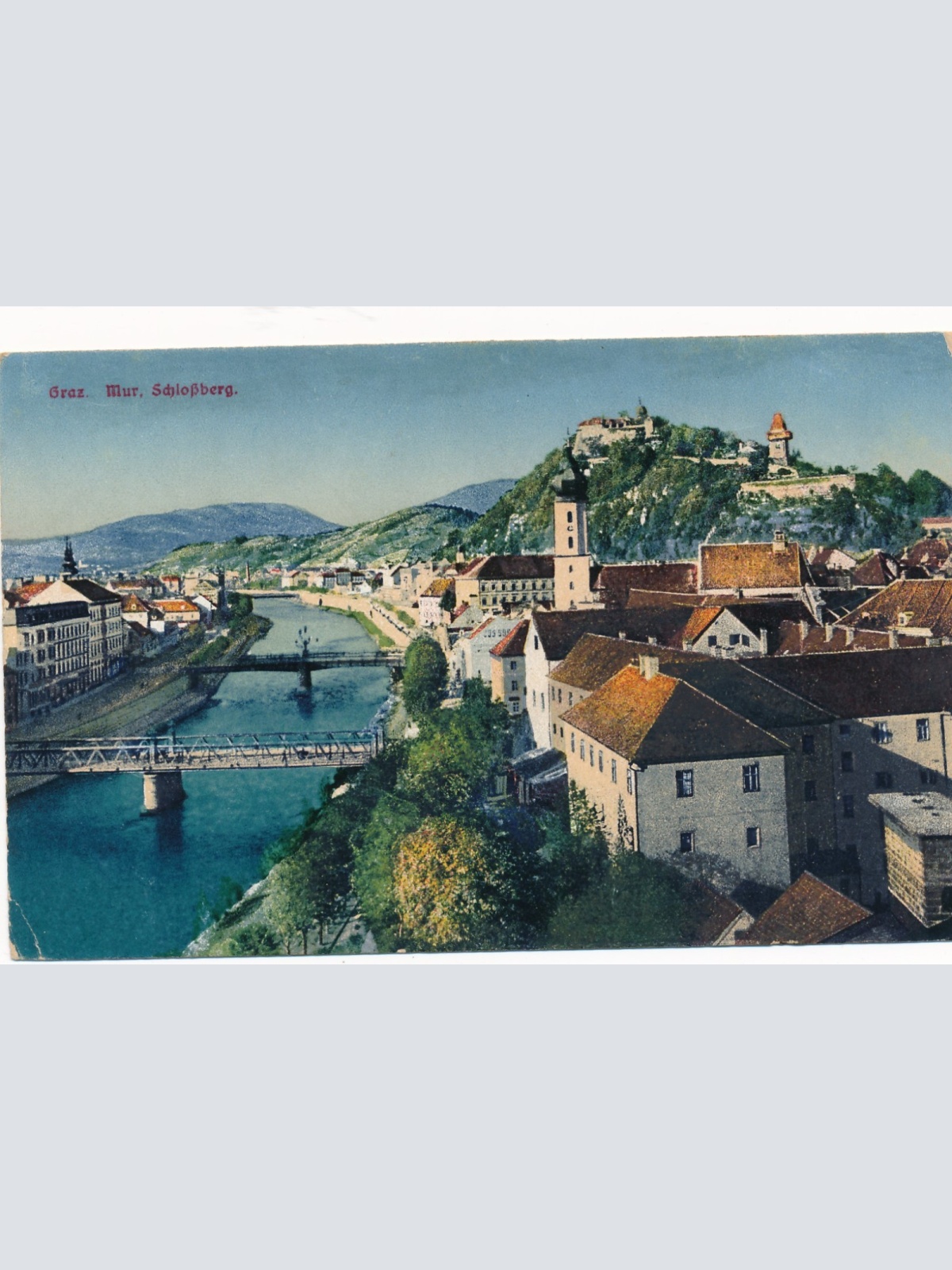 AK aus Graz Mur Schloßberg Steiermark Ansichtskarte (17278)