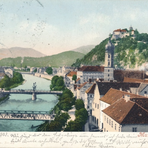 AK aus Graz Mur Schlossberg Steiermark Ansichtskarte (17291)