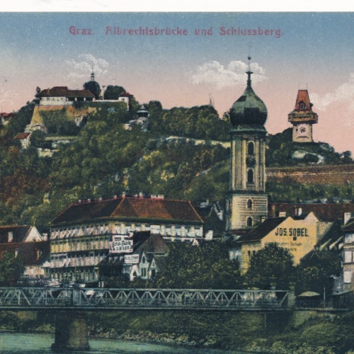 AK aus Graz Albrechtsbrücke Steiermark Ansichtskarte (17292)