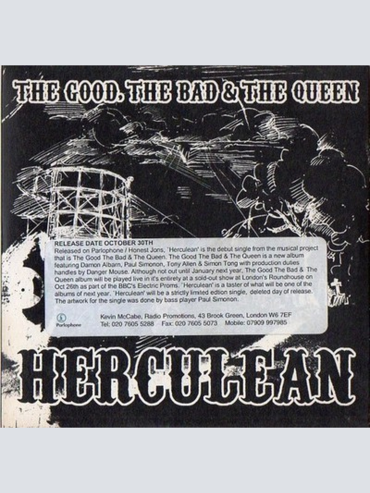 CD, Single, Promo The Good, The Bad & The Queen - Herculean