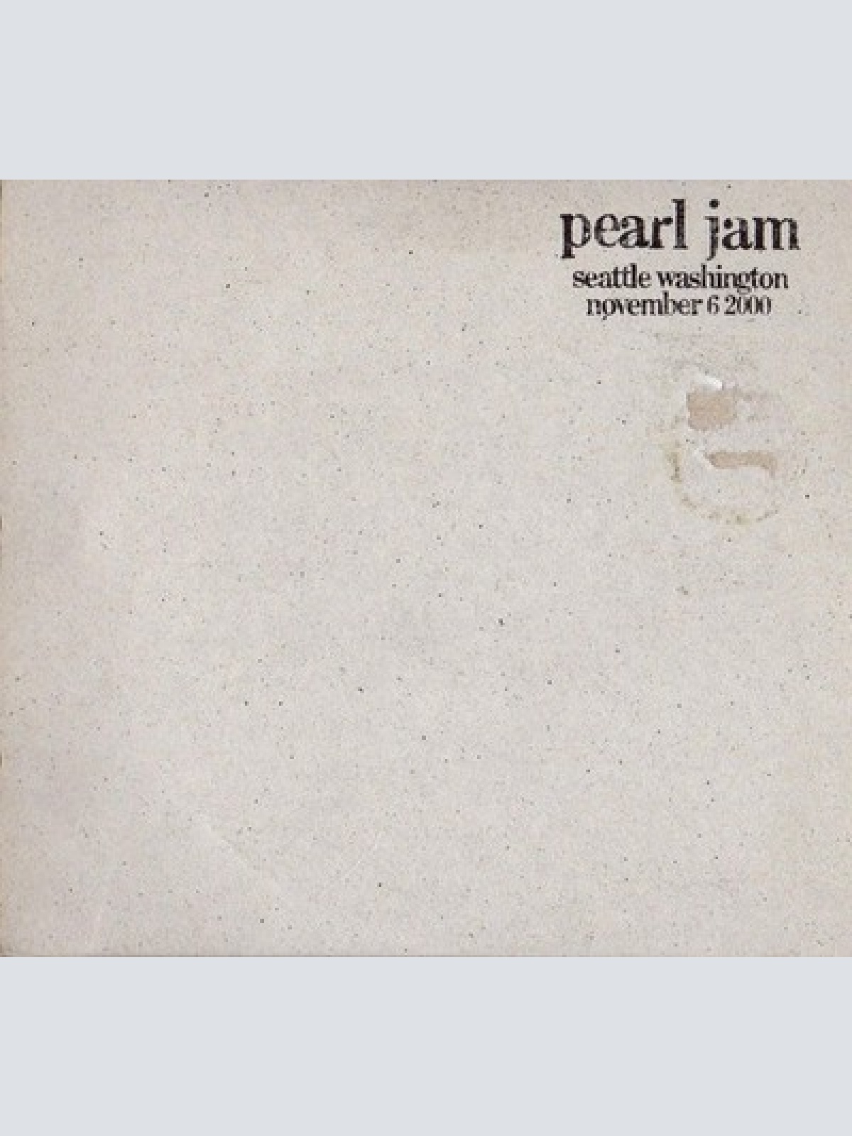 3xCD, Album, Tour Pearl Jam - Seattle, Washington - November 6, 2000