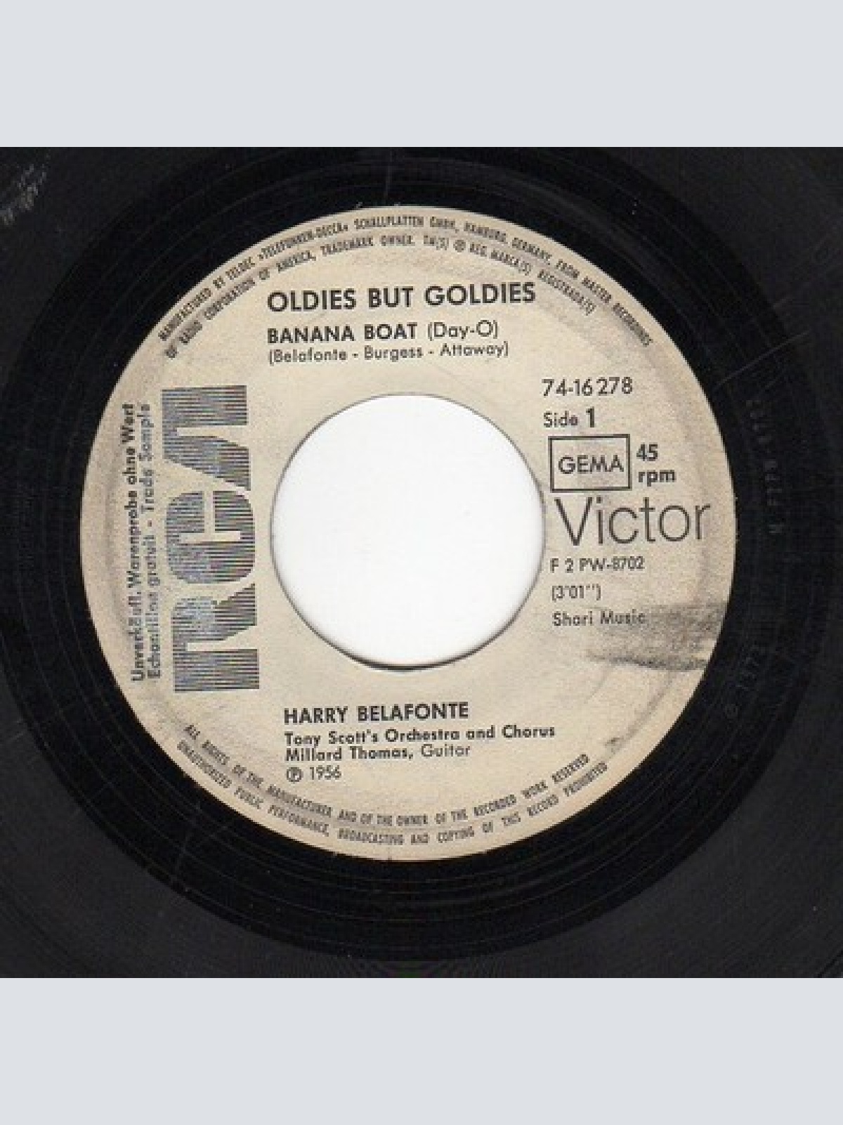 7", Single, Promo Harry Belafonte - Banana Boat Song