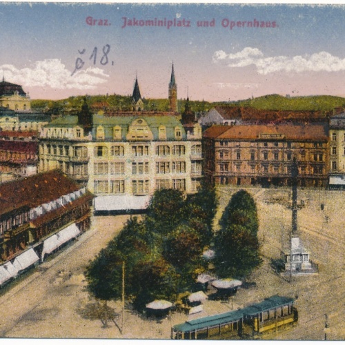 AK aus Graz Jakominenplatz Steiermark Ansichtskarte (17320)