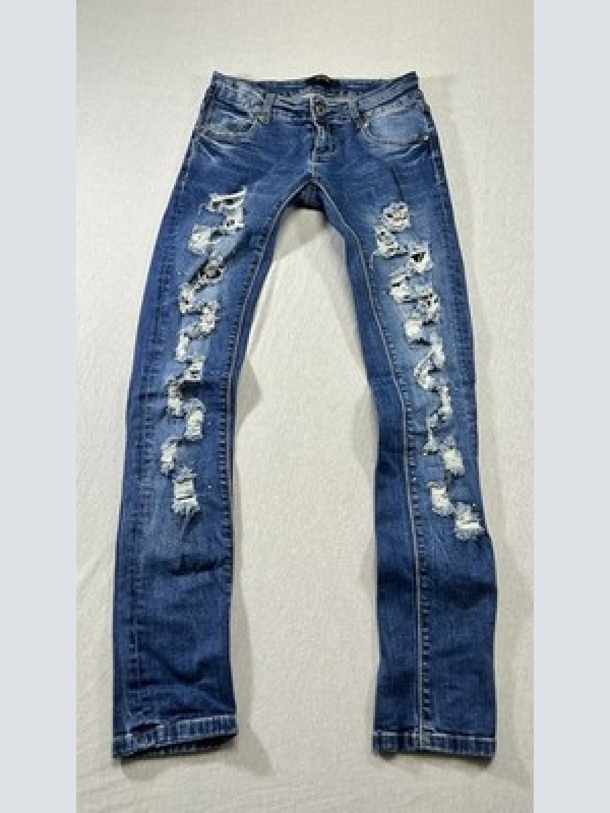 Invictus Ripped Jeans im Vintage look Blau Größe S Maße auf Fotos