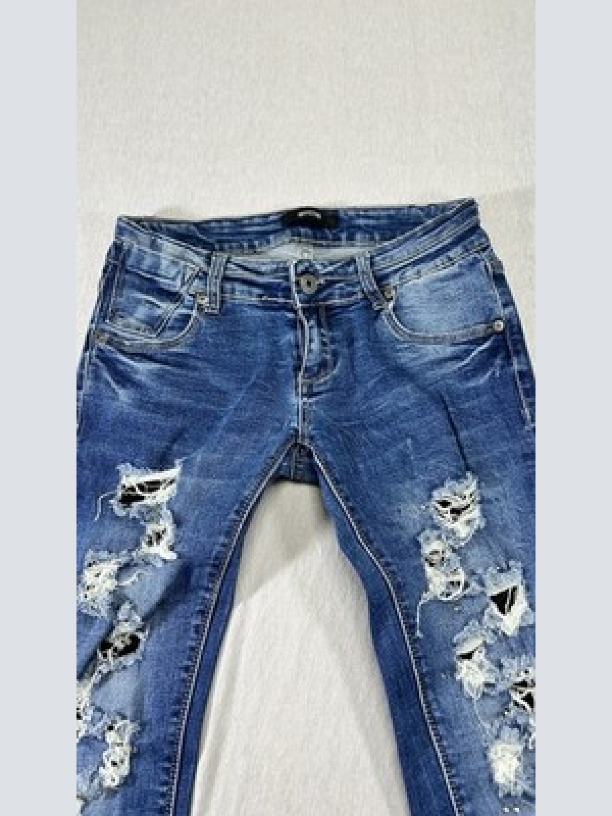 Invictus Ripped Jeans im Vintage look Blau Größe S Maße auf Fotos