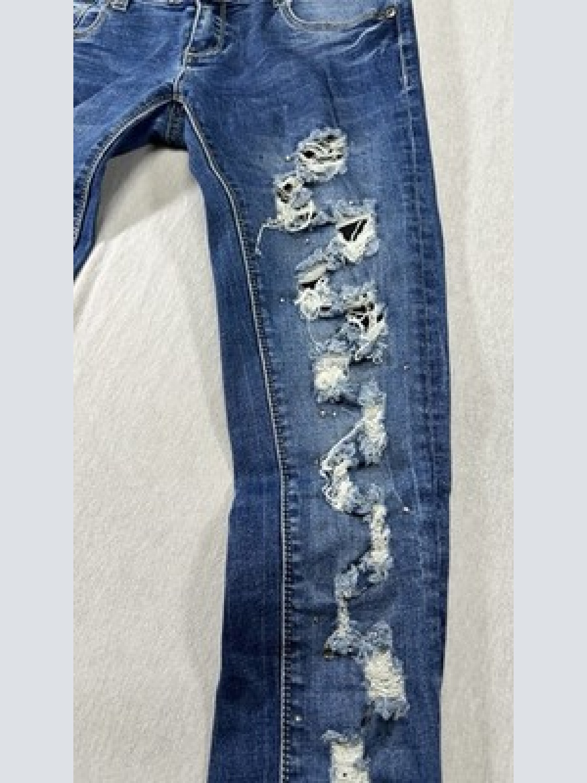 Invictus Ripped Jeans im Vintage look Blau Größe S Maße auf Fotos