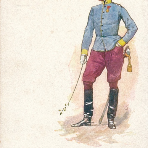 AK Militaria von einem Soldaten Ansichtskarte (17242)