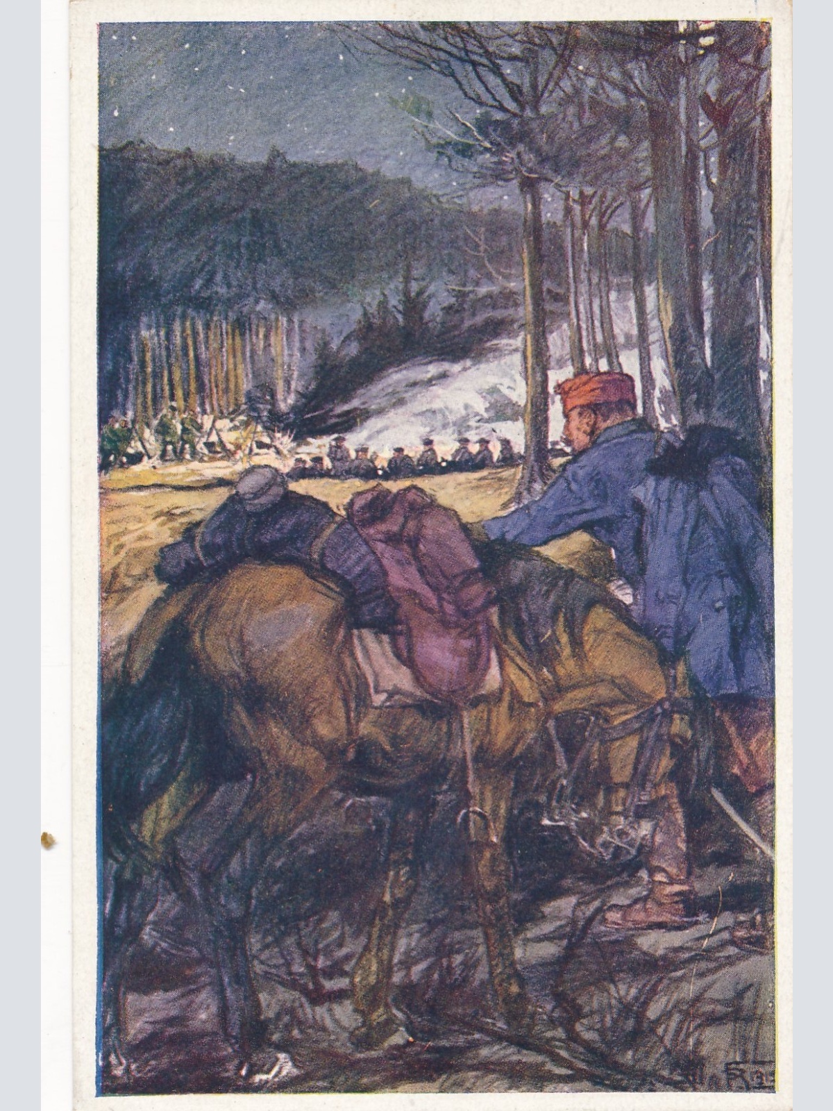 Rot Kreuzr Karte Nr. 268 Soldat mit Pferd Ansichtskarte (17246)