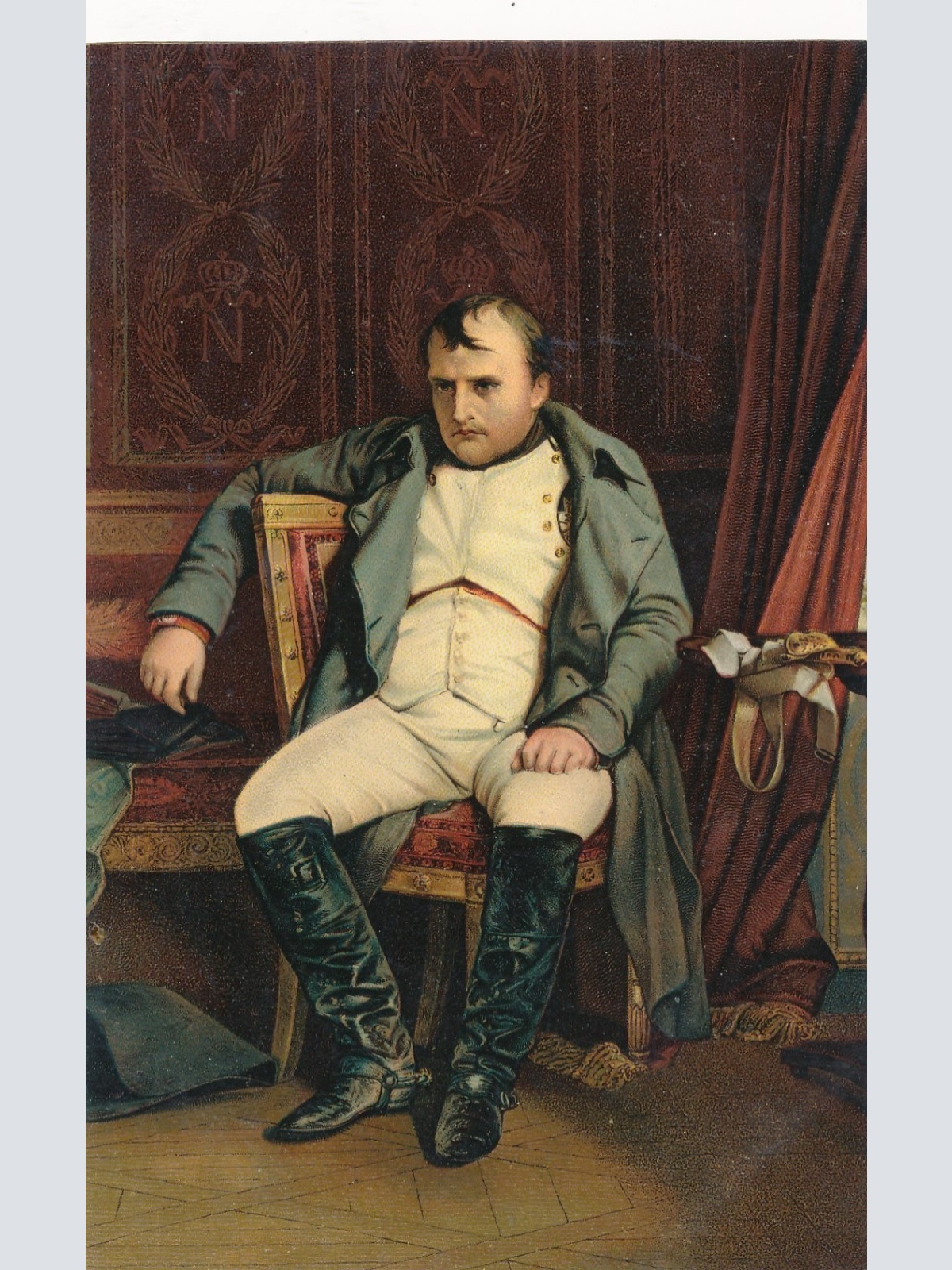 AK Militaria mit Napoleon Ansichtskarte (17390)