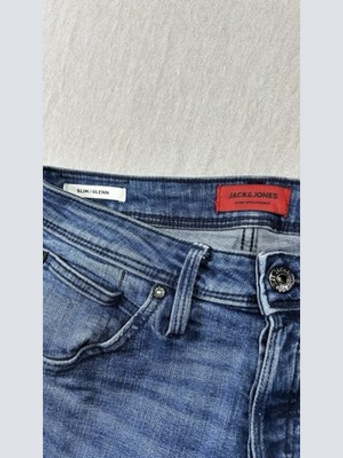 Jack & Jones Slim/Glenn Denim Jeans Herren Blau Größe W29 L32 Maße auf Fotos