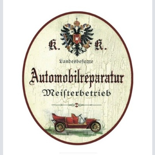 Kuk nostalgie holz schild  automobil reparatur kfz werkstatt meisterbetrieb