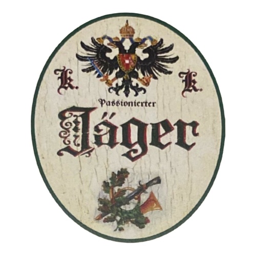 Kuk nostalgie holz schild  passionierter jäger