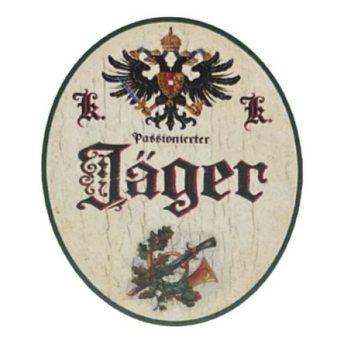 Kuk nostalgie holz schild  passionierter jäger