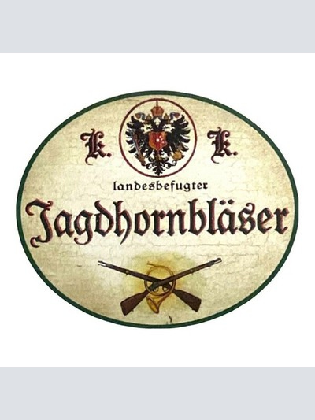 Kuk nostalgie holz schild landesbefugter jagdhornbläser  jagdhorn