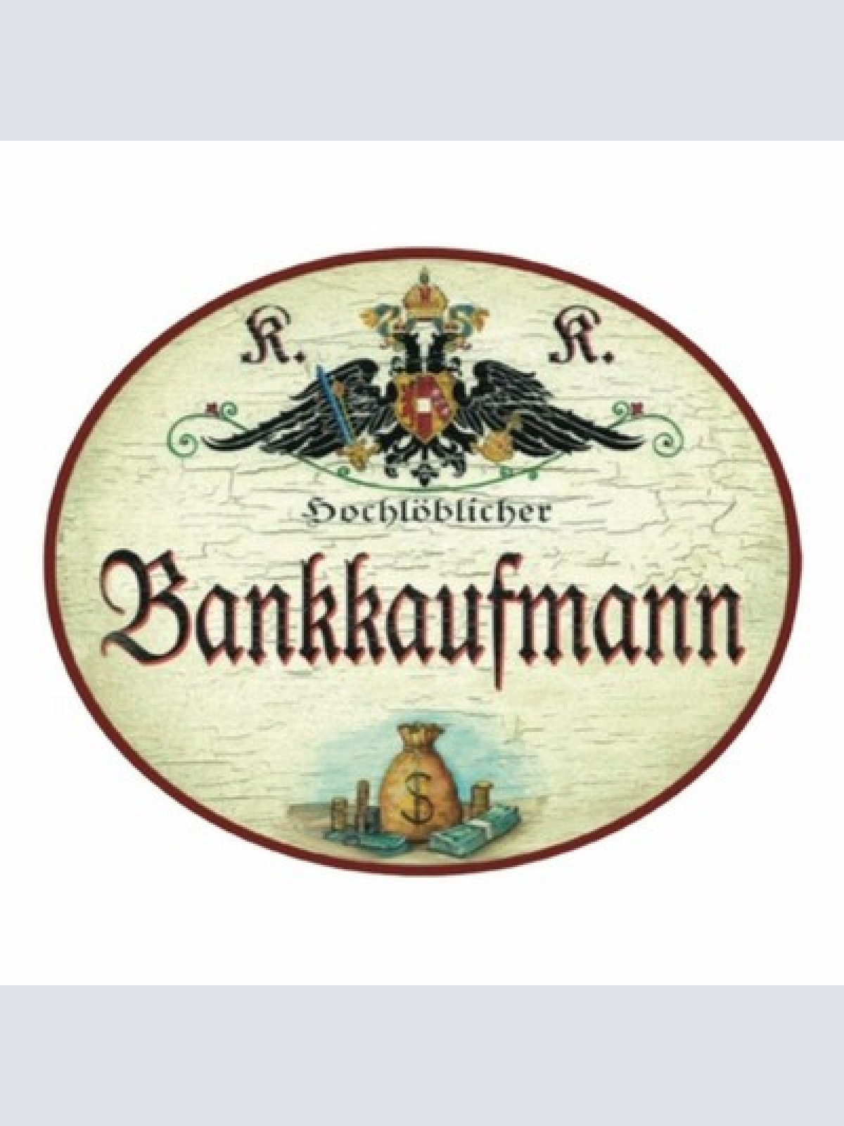 Kuk nostalgie holzschild  div. bankberufe banker