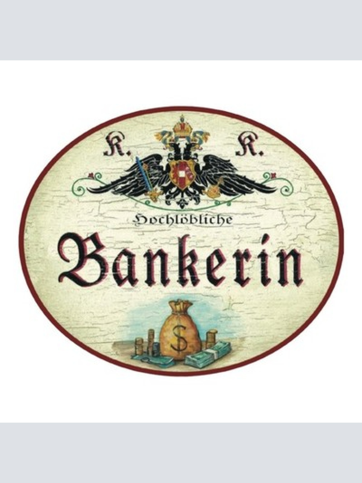 Kuk nostalgie holzschild  div. bankberufe banker