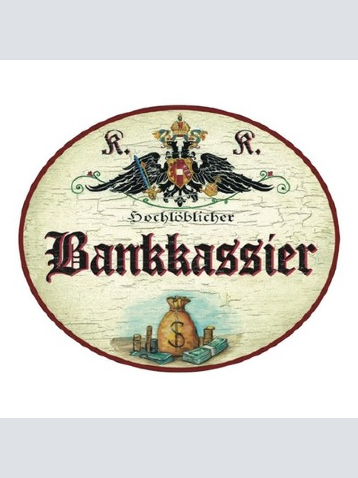 Kuk nostalgie holzschild  div. bankberufe banker