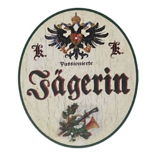 Kuk nostalgie holz schild passionierte jägerin