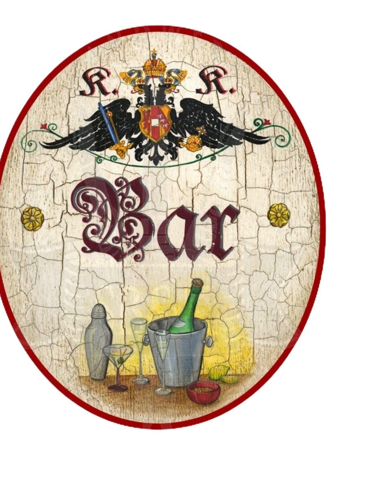 KuK Nostalgie Holzschild Bar Schild (Größe: 28x34)