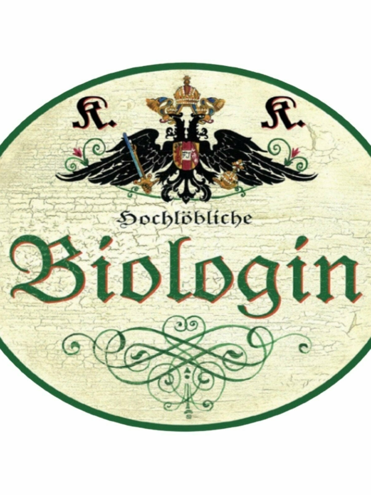 Kuk nostalgie holzschild biologe biologin schild