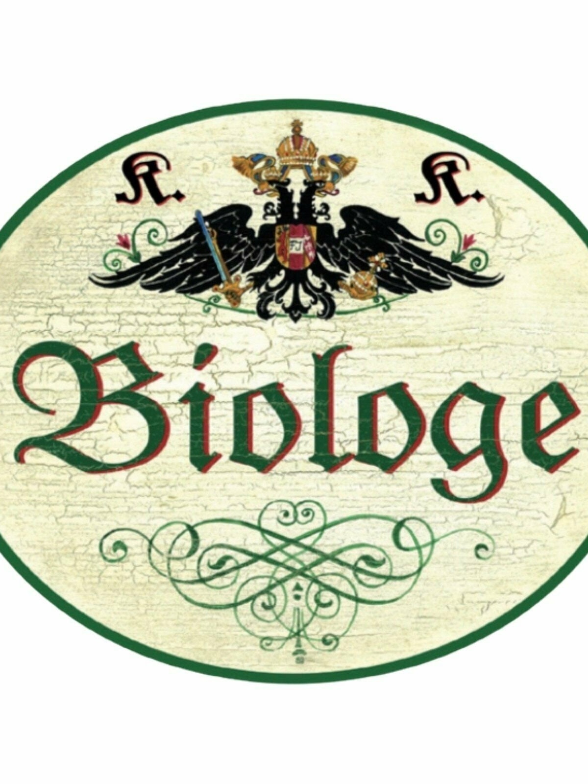 Kuk nostalgie holzschild biologe biologin schild