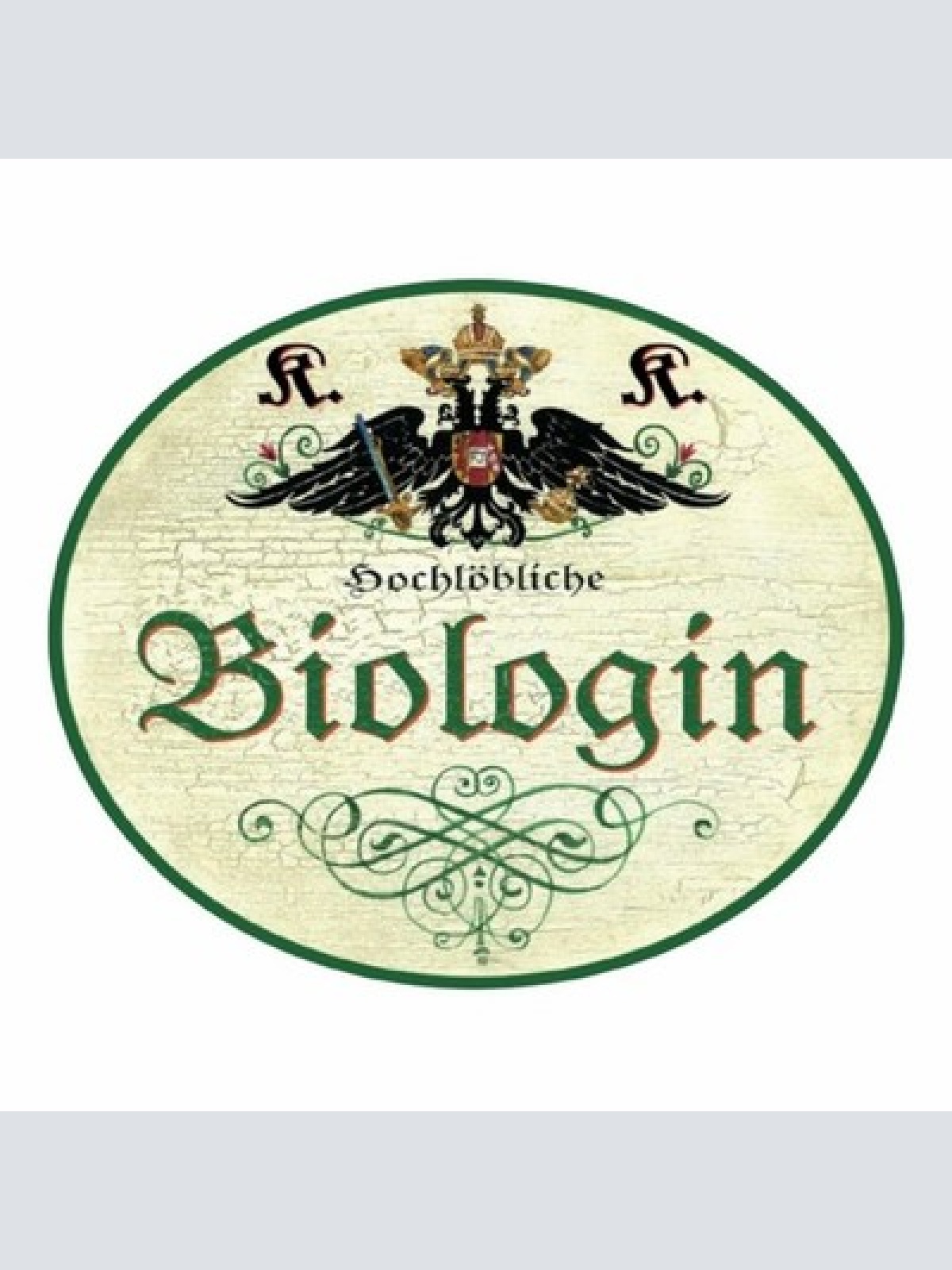 Kuk nostalgie holzschild biologe biologin schild