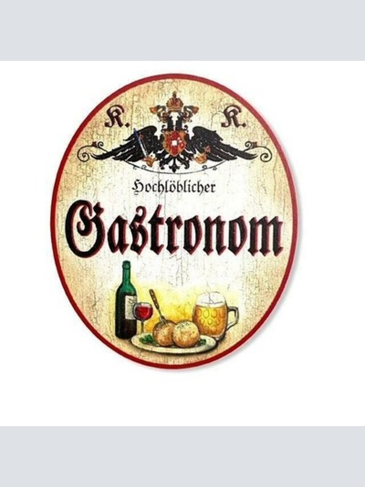 Kuk nostalgie holzschild gastronom schild