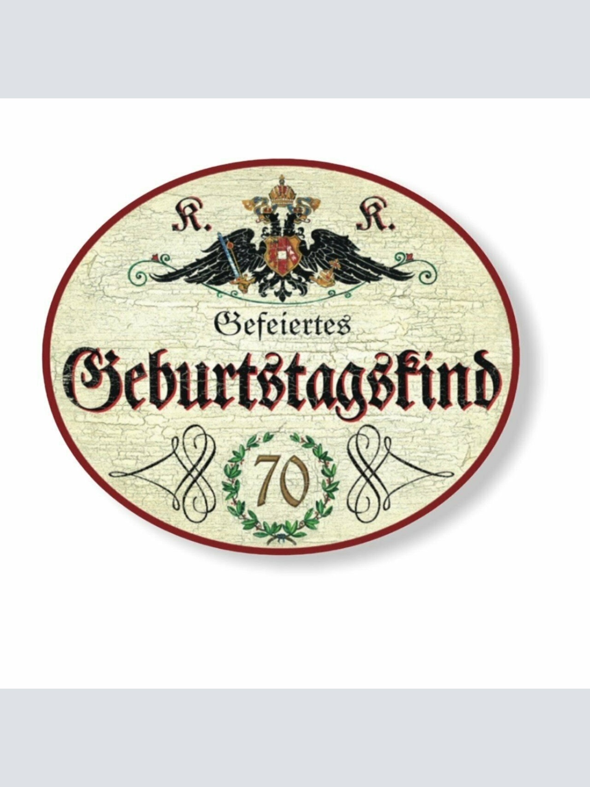 Kuk nostalgie holzschild gefeiertes geburtstagskind 70 jahre