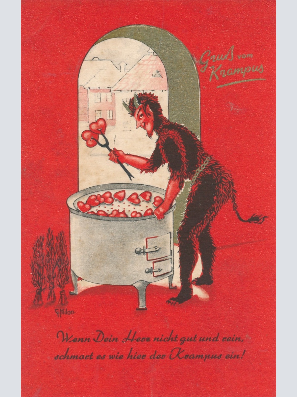 AK gruss vom Krampus Ansichtskarte (17308)