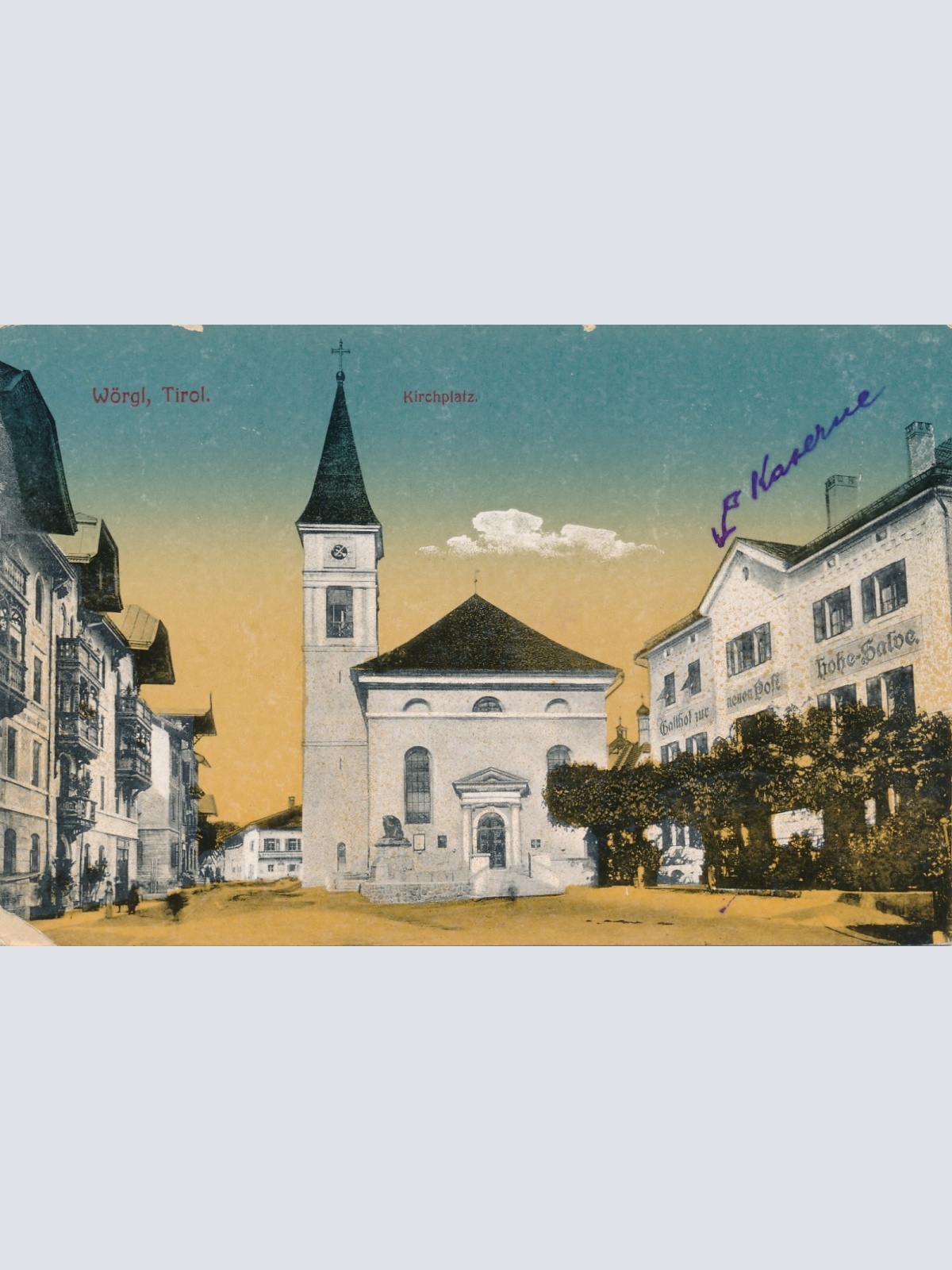 AK aus Wörgl Kirchplatz Tirol Ansichtskarte (17377)