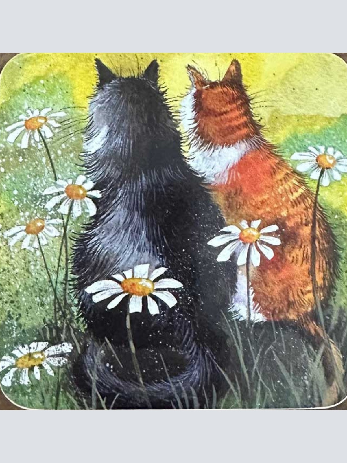 Alex Clark Untersetzer Watching and Waiting Katze Katzen