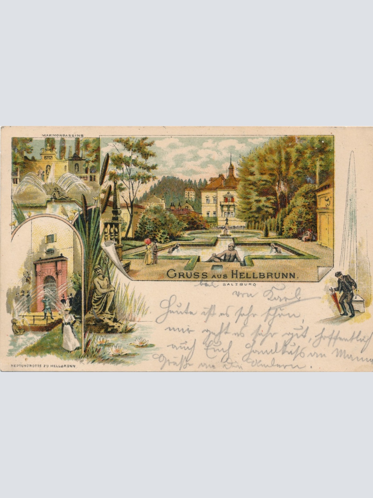 AK gruss aus Hellbrunn Salzburg Ansichtskarte (18044)