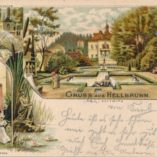 AK gruss aus Hellbrunn Salzburg Ansichtskarte (18044)