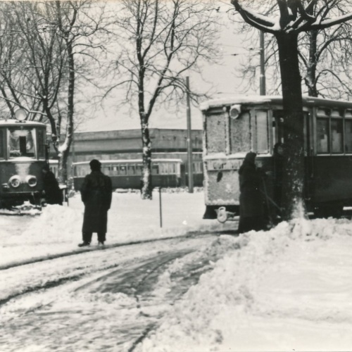 AK Strassenbahn im Winter Ansichtskarte (18147)