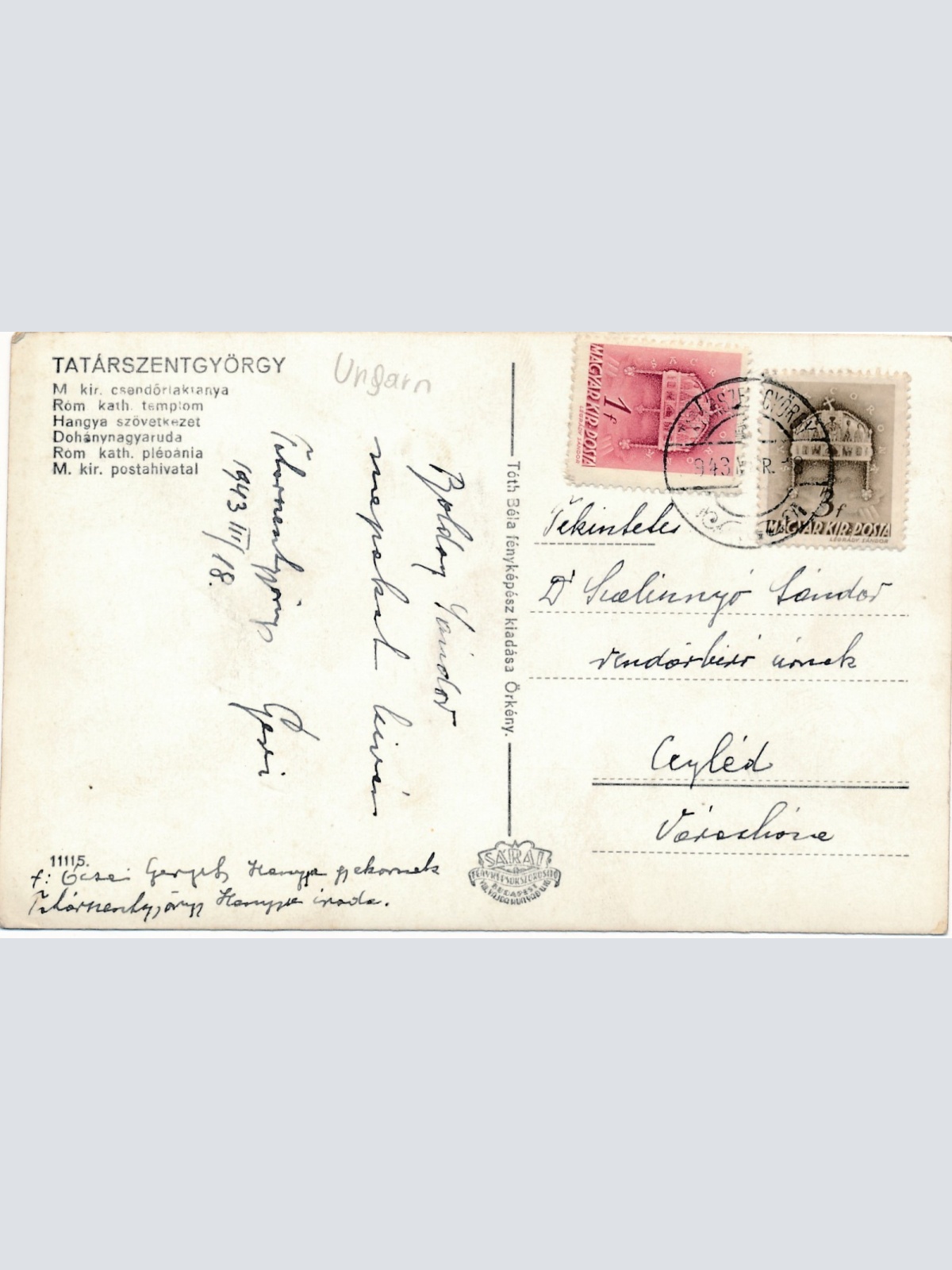 AK aus Tatarszentgyörgy Ungarn Ansichtskarte (18093)