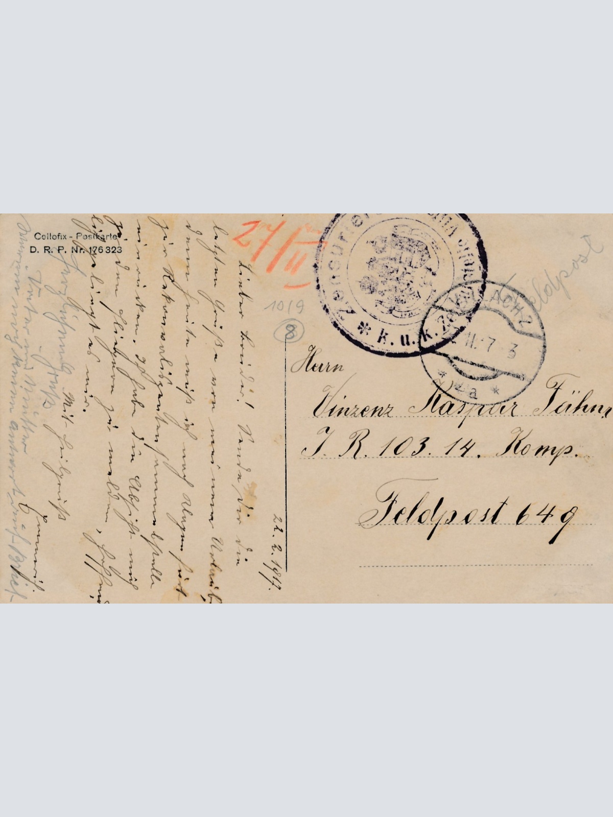 AK Militaria Soldat in Uniform mit Gitarre Ansichtskarte (18083)