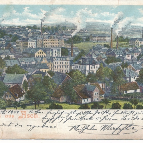 AK gruss aus Asch Tschechoslowakei Ansichtskarte (18102)