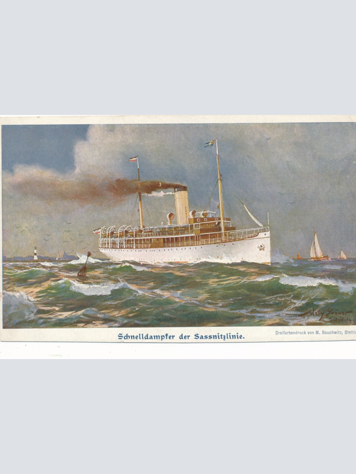 AK vom Schnelldampfer der Sassnitzlinie Ansichtskarte (18170)