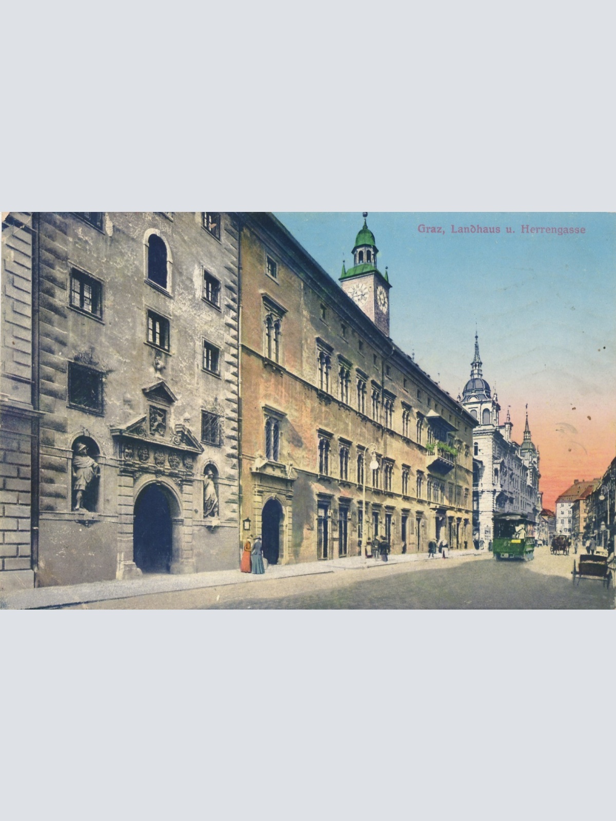 AK aus Graz Landhaus u Herrengasse Steiermark Ansichtskarte (18343)