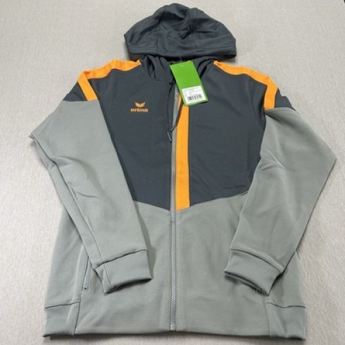 Erima Squad Trainingsjacke NEU Damen Grau Orange Größe 36 mit Etikett OVP Kapuze
