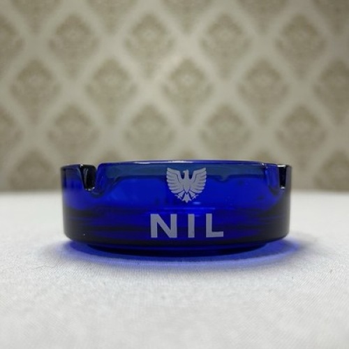 NIL Tabak Aschenbecher NEU Blau 10cm Durchmesser Glas Vintage Retro