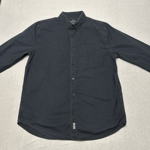 Hollister Hemd Oxford Style Schwarz/Dunkelgrau Herren Größe M Epic Flex