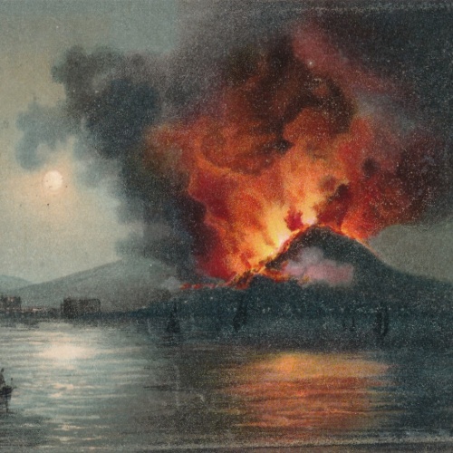 AK aus Napoli Erruzione dei Vesuvio Italien Ansichtskarte (18490)