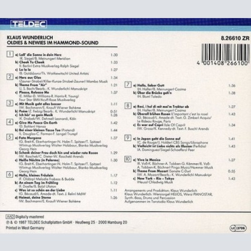 CD, Album Klaus Wunderlich - Oldies & Newies im Hammond-Sound