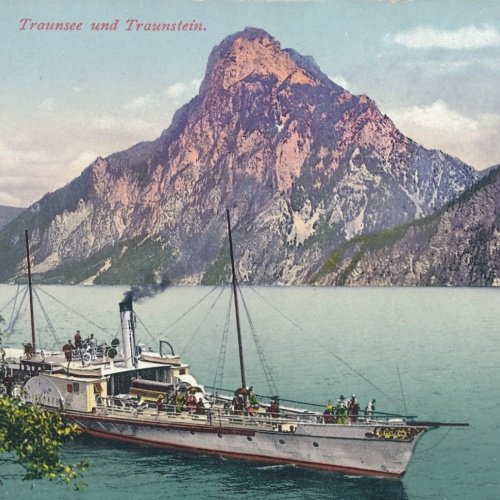 AK aus Traunsee mit Traunstein Oberösterreich Ansichtskarte (18530)