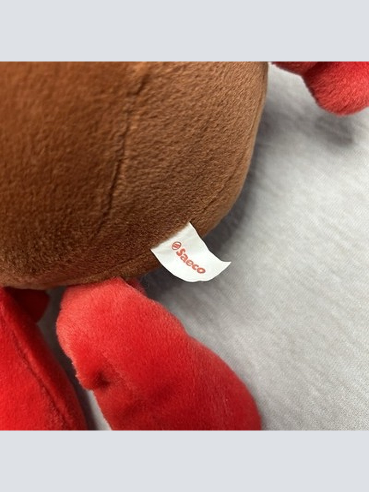 Vintage Saeco Maskottchen Kaffeebohne Selten Plüsch Werbefigur ca. 20cm TOP